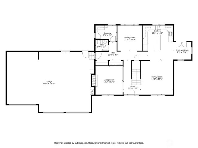 Main floor. Dimensions are approximate.