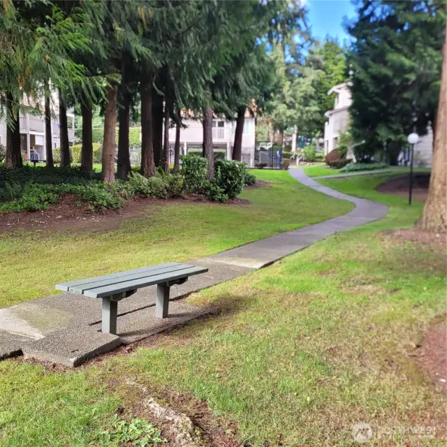 Benches along the walking trails to sit and relax. More attractive lighting lamps.