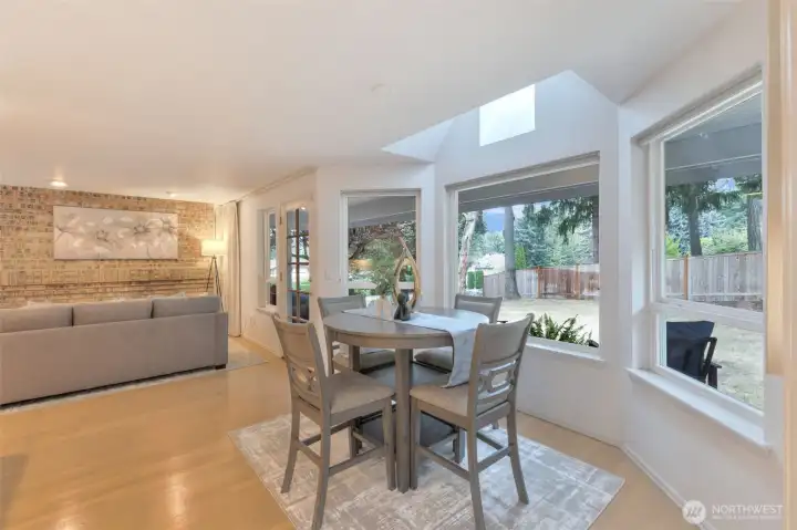 Next to the kitchen area is the this great dining nook with a view of the backyard.