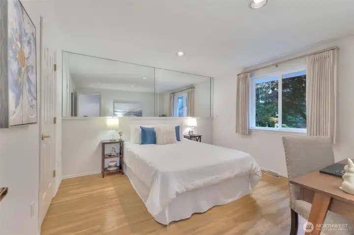 Main floor bedroom with a walk-in closet.