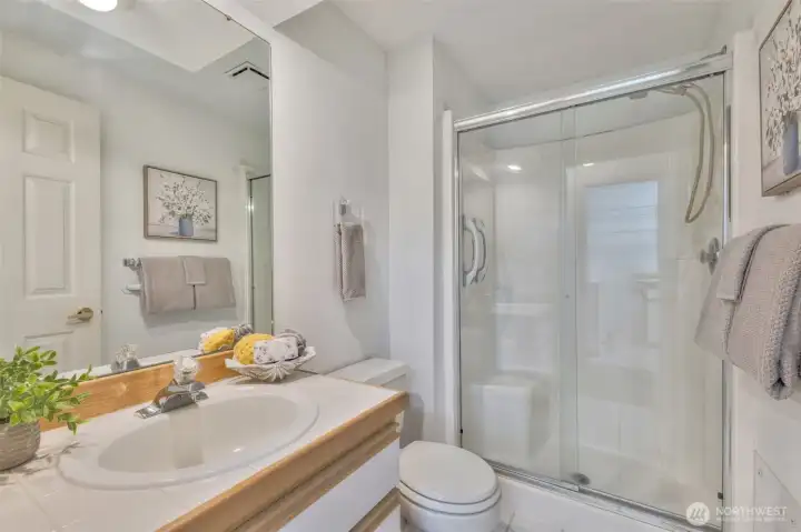 Main floor bathroom includes a shower.
