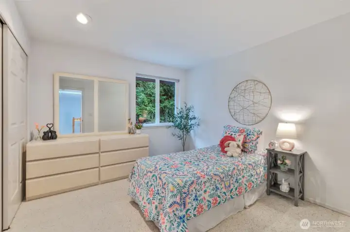 Upstairs bedroom #1. Dresser can stay.