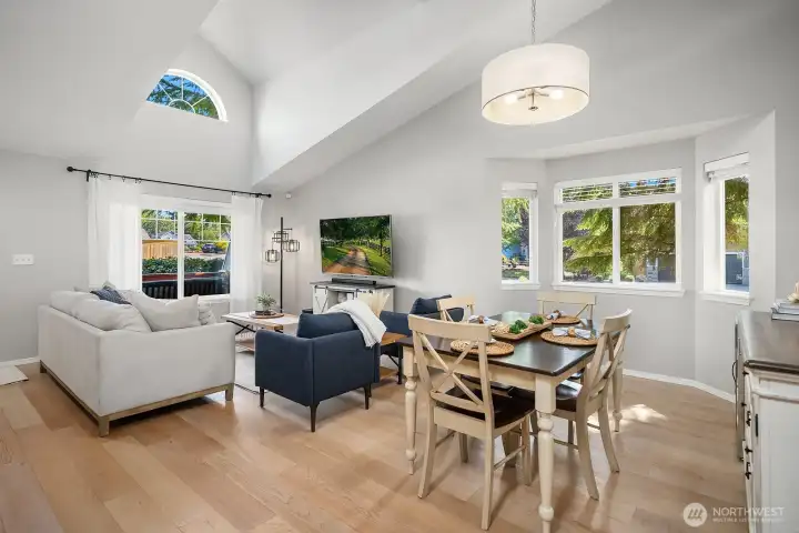Bright & airy open floor plan with soaring ceilings and abundant natural light