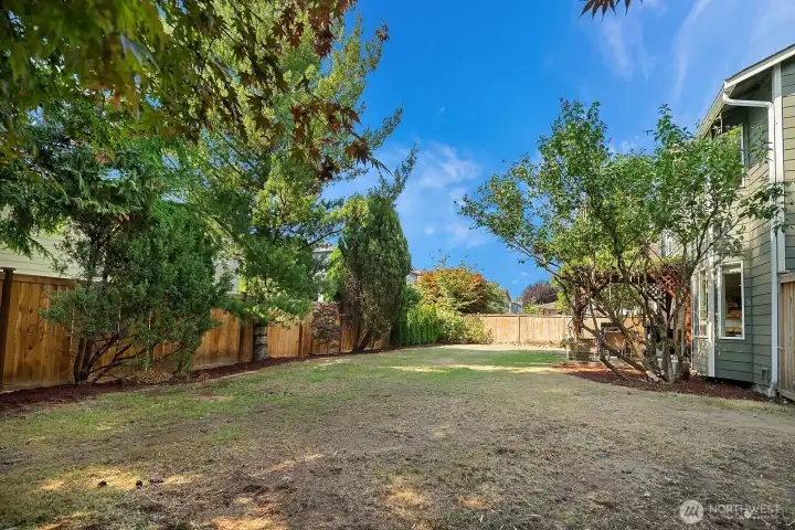 Second side gate allowing access on both sides of the house.