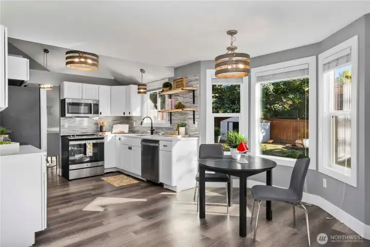 Kitchen with eating nook.