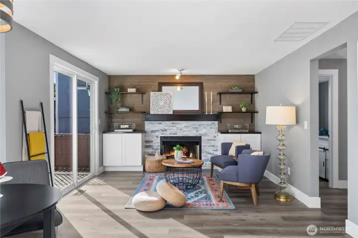 Cozy fireside family room.
