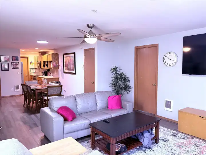 Open living room with plenty of natural light