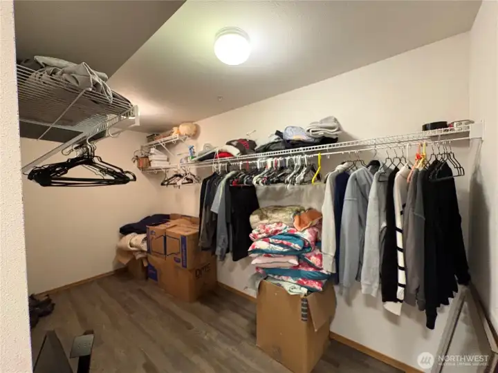 Oversized primary closet is huge