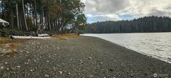 The beach at a higher tide.
