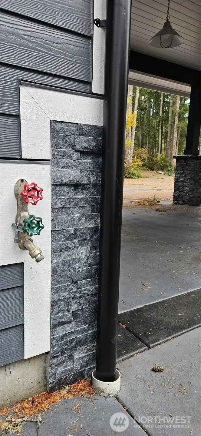 Hot/Cold water on garage exterior and front deck.