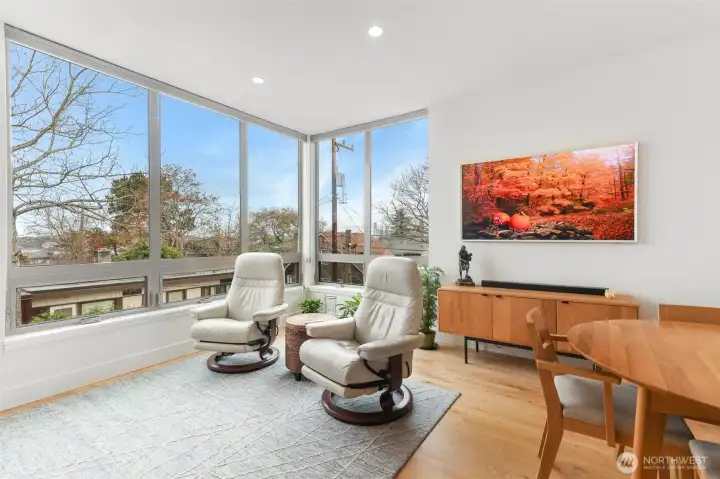 Lovely city and sound view from middle level.