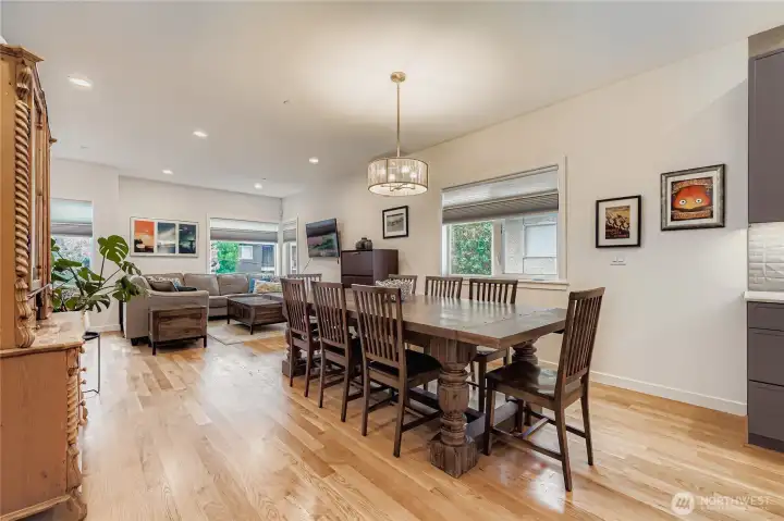 Dining area is so large- room for an 8 person table and a hutch!