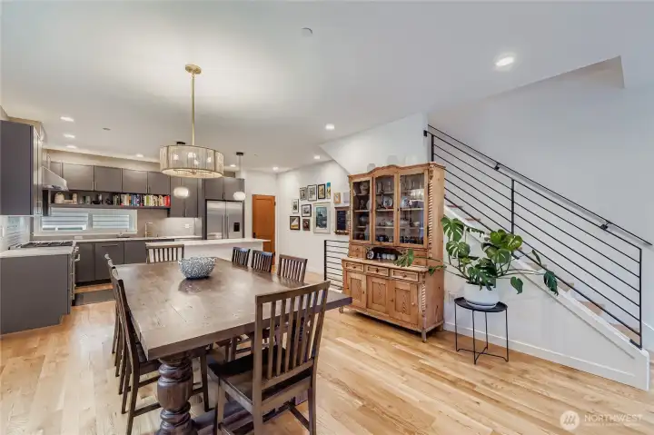 Dining area is so large- room for an 8 person table and a hutch!
