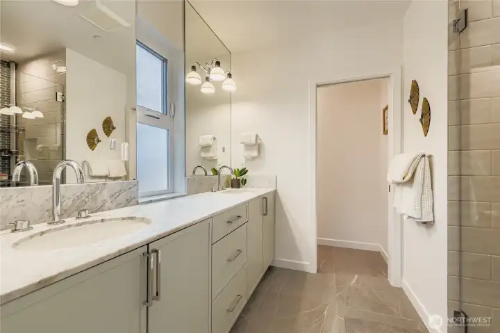Primary bathroom with walk-in shower!