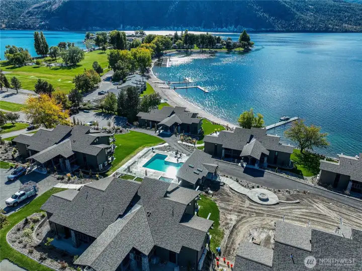 Yacinde pool and Wapato Point aerial views
