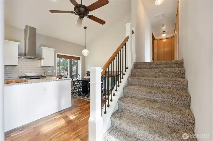 Stairway from main floor to upper.