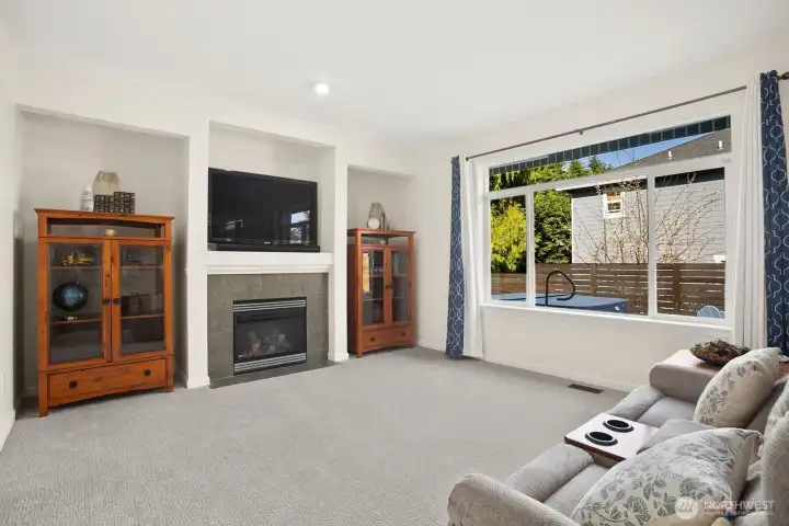 Family room with new carpet.  All new paint throughout (ceilings & walls) - March 2026.