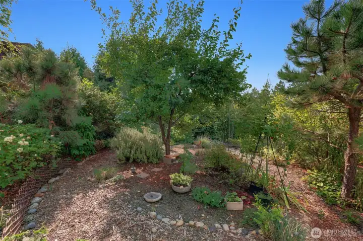 Green belt / garden area directly in front of the home