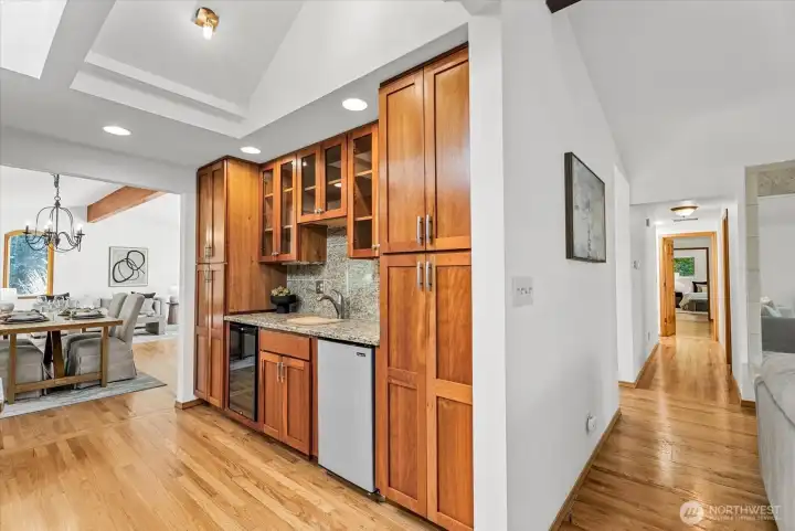 Wet Bar - Wine AND Beverage fridge and another prep sink!