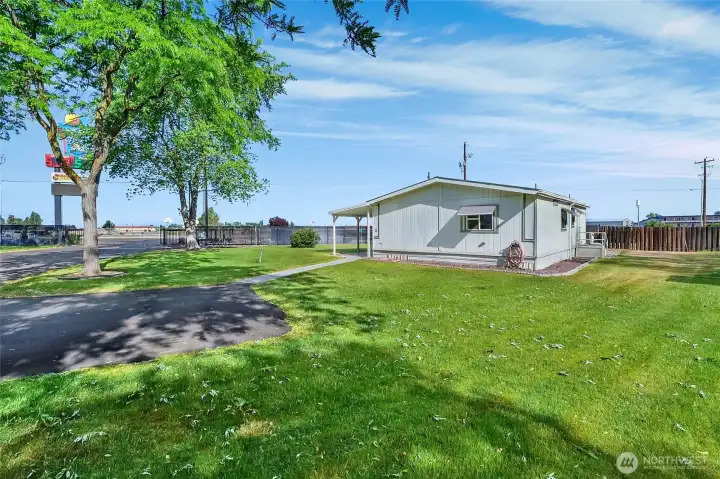 On the right side of the home, you'll enjoy a new set of steps going up to the back door.