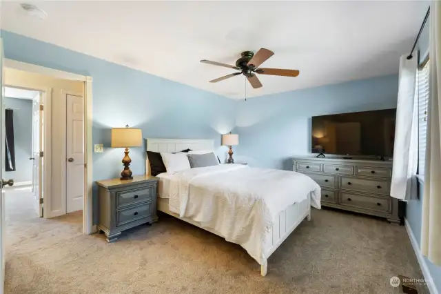 The primary suite supports this King bedroom set with ease! It also offers a walk-in closet and private bath.
