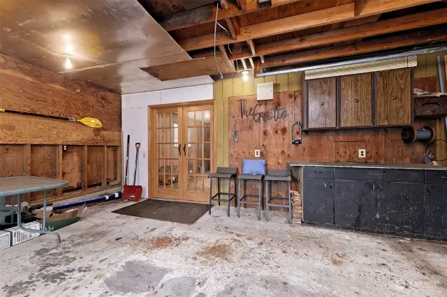 Interior of garage