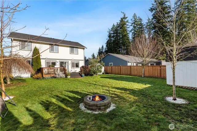 Fully fenced backyard.