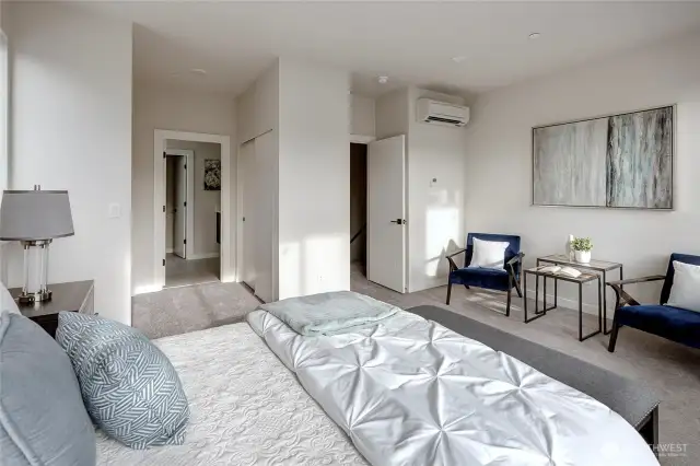 Primary bedroom - large windows for lots of natural light  (all interior photos from model home lot 24)