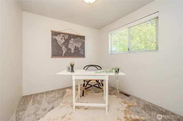 Bedroom #3- staged as a Home Office with small closet to the left