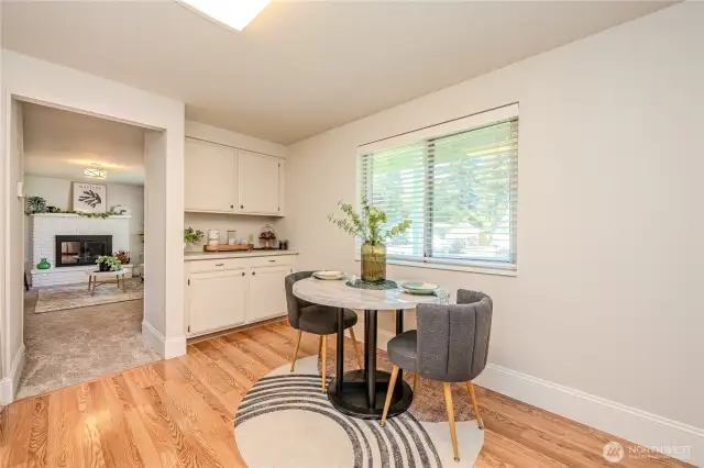 Love the coffee bar and large window with front yard views!