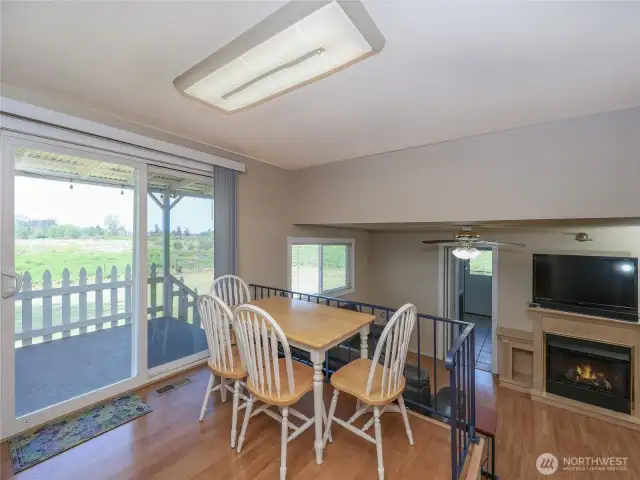 Informal dining space overlooking familyroom