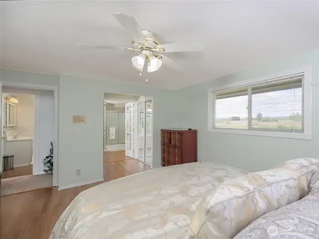 Primary bedroom with tons of natural light