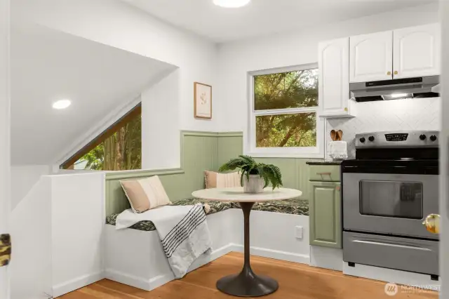 Dining nook in the kitchen.