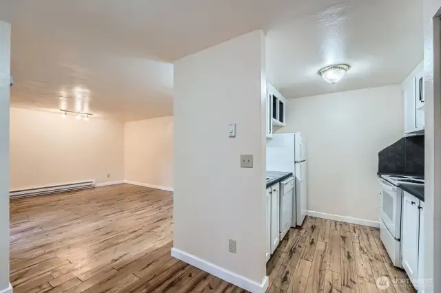 Kitchen + Dining + Living