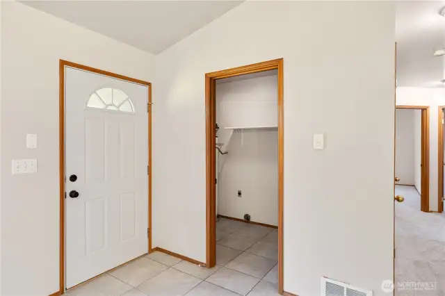 Looking from the Front Door toward the Laundry Room. Garage Door is to the Left in the Laundry Room.