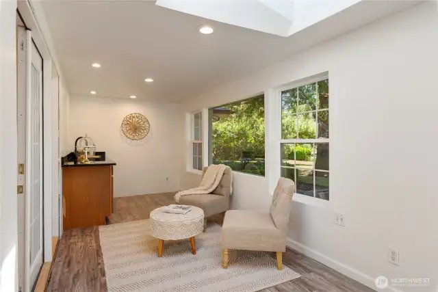 Sun Room and Wet bar attached to Primary Bedroom