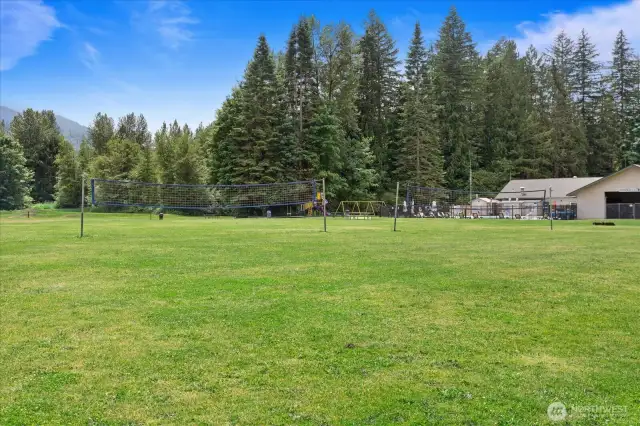 Recreation field near Riverside Pool and Lodge.