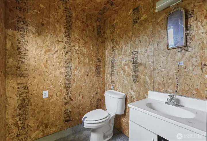Half bath in shop