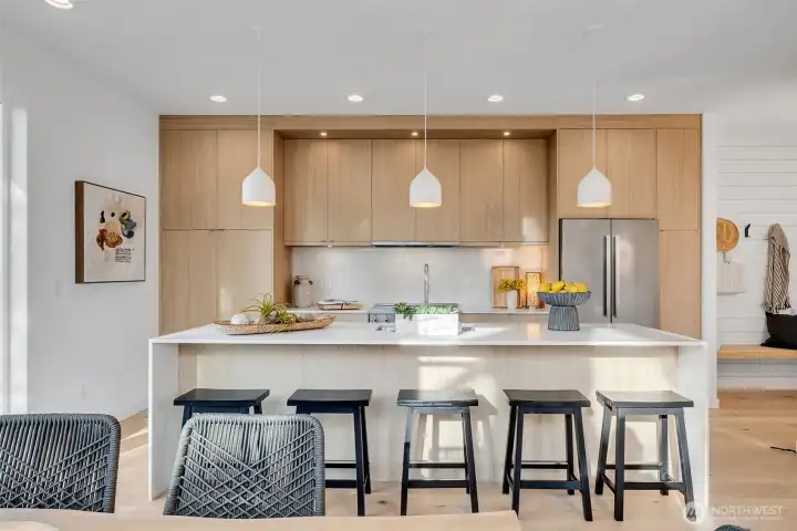 Generous kitchen space.