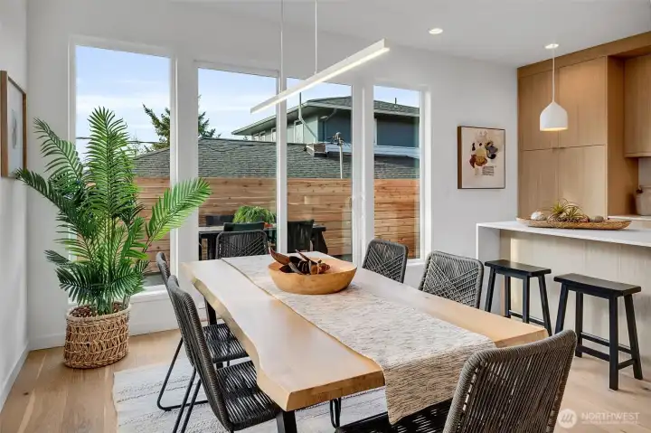 Dining room for large gatherings off of deck.