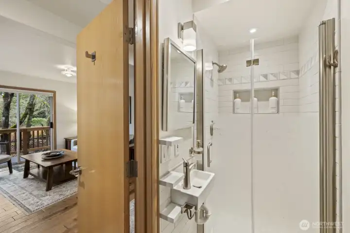 Handy 3/4 bath on the main level.