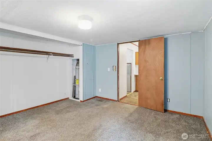 Main bedroom looking back at the kitchen.