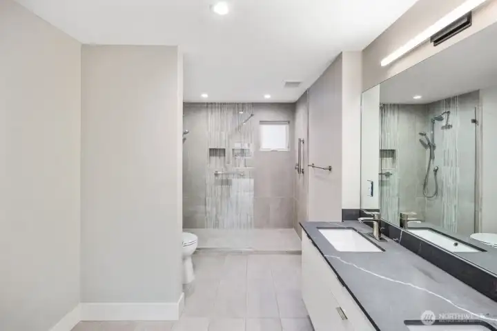 Extra Bathroom Space Added for a Bench or Stand Up Wardrobes