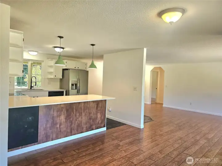Kitchen open to dining and living room/chalkboard menu! Kitchen open to dining and living room/chalkboard menu!
