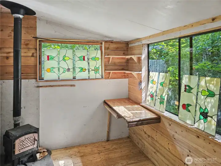 Lovely, well lit room with enough room for a bed.