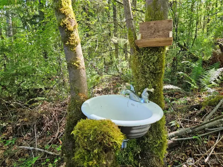 Just across the trail from the composting toilet is this cute and functional handwashing sink.