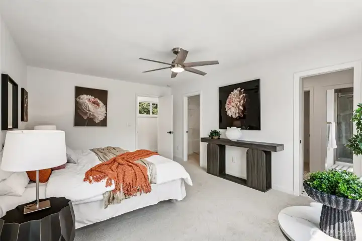 The second bedroom includes a walk-in closet and direct access to the Jack-and-Jill bath.