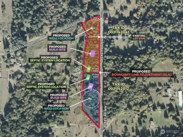 Proposed site plan with estimated locations.