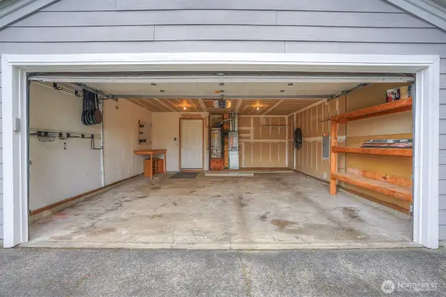 Two car garage for storage and toys