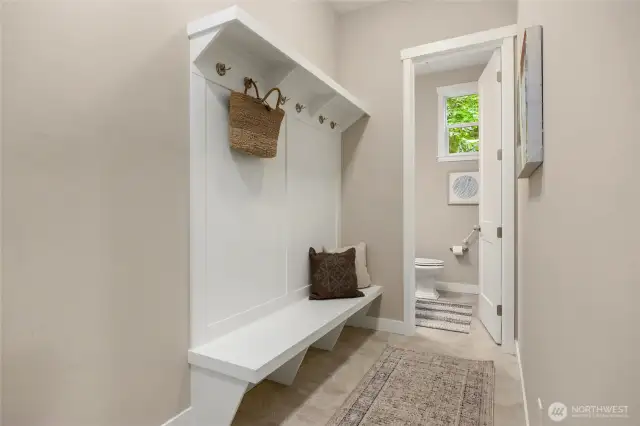 The mudroom off the garage.